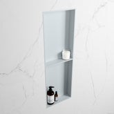 MONDIAZ EASY Nis 149,5x29,5cm in solid surface kleur Clay | Clay. 2 vakken geschikt voor in- of opbouw